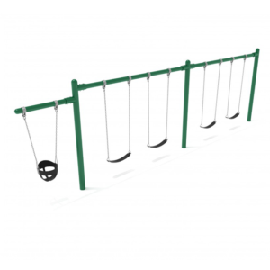 0018016 78 foot high elite commercial swing set with 4 belt swings and 1 bucket seat 2 bay 1 cantilever fram.png