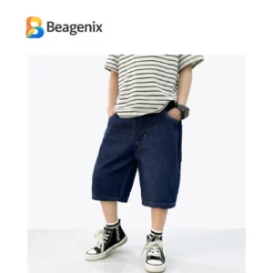 beagenix new summer boys casual denim shorts lightweight elastic waist (ages 3–12) 1